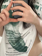 Cat Letter Print Oversized Short Sleeve Tee