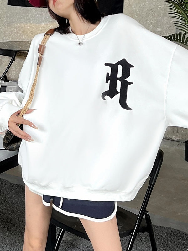 Street Letter Print Oversized Sweatshirt