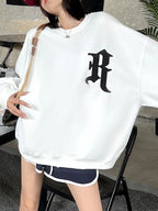 Street Letter Print Oversized Sweatshirt