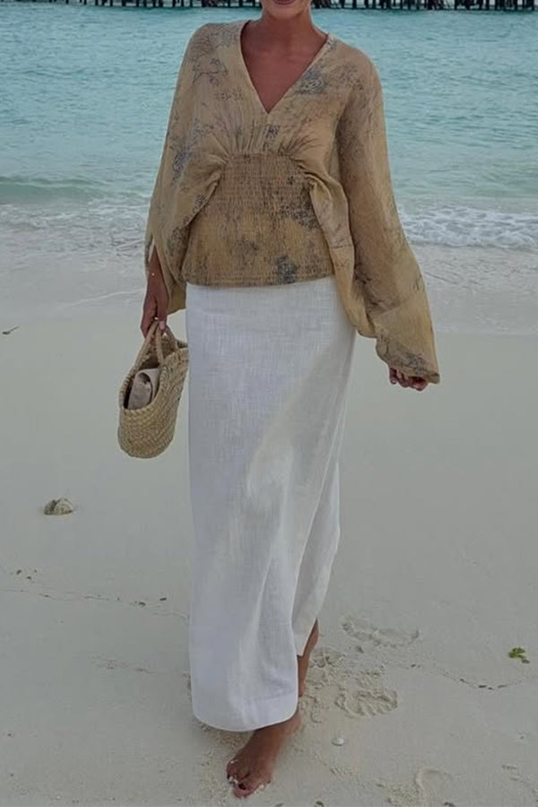 Bohemian Style Ibiza Embroidered Wide-sleeved Shirt