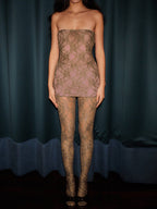 Lace Wrap Dress With Stockings Two Piece