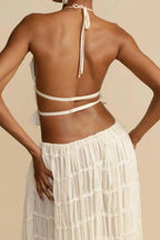 Ruched Halter Cami And Maxi Skirt Dress