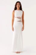 Sexy Cut Out Lace Panel Sleeveless Bodycon Dress