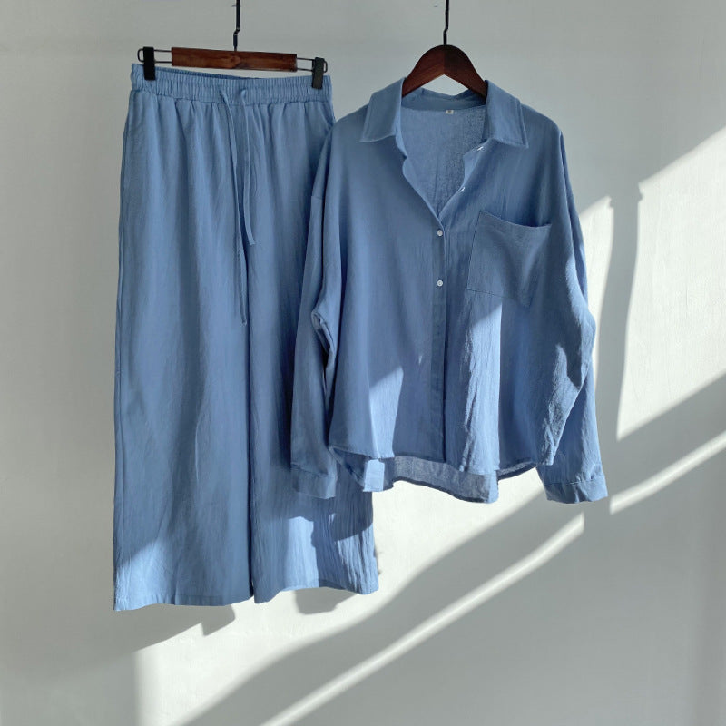 Casual  Loose Wide Legs Two-Pieces Set
