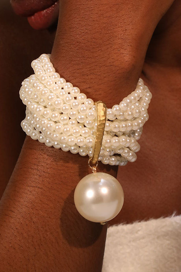 Multi-strand Faux Crystal Bead Bracelet