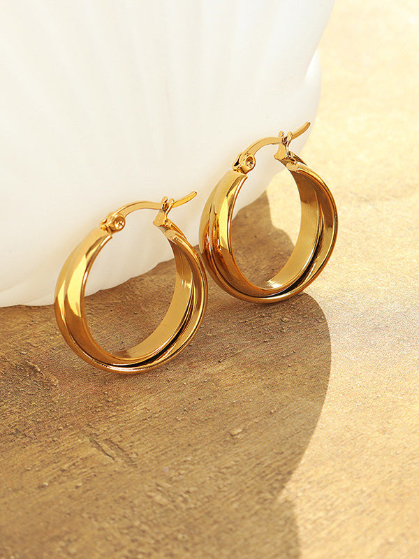Titanium Steel Huggie Earrings