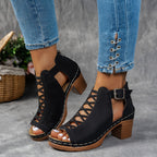 | Lattice-Heel Sandals