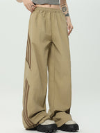 Stripe Print Wide Leg Pants