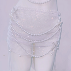 Halter beaded hollow out backless mini skirt set  | Festival Outfits Women