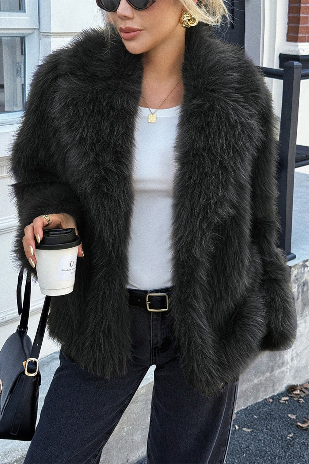 Soft Plush Casual Long Sleeve Coat