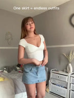 Vintage Blue Micro Denim Skirts
