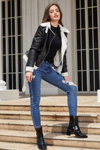 Shearling Lined Belted Suede Jacket