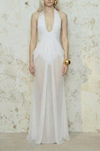 Saffron Muse Draped Halter Dress
