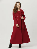 Wool Blend Maxi Hooded Coat With Double-Breasted Design For Women 2026