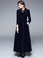 Women's Wrap Coat Turndown Collar Retro Burgundy Winter Outerwear