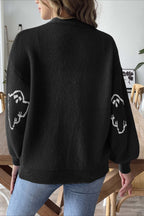 Jacquard Button Cardigan