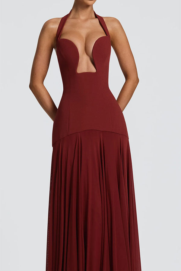 Seraphina Deep V Maxi Dress