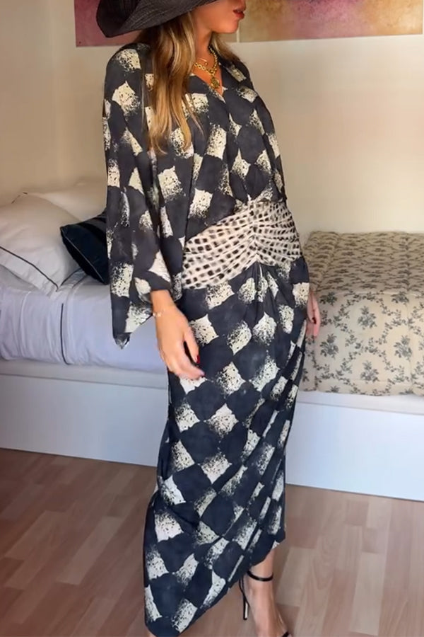 Nomad Diamond Print Kaftan Maxi Dress