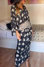 Nomad Diamond Print Kaftan Maxi Dress