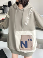 Irregular Splice Design Oversized Hoodie