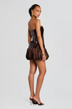 Sequined Off-Shoulder Babydoll Slim Party Dress