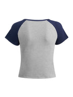 Raglan Sleeves Printed Short Sleeve Tee