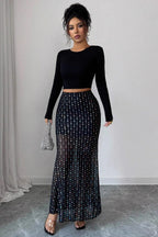 High-Waist Mesh Bodycon Skirt
