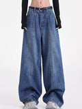 American Retro Washed Straight Tube Boyfriend Jeans