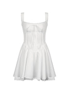 Lace Panel Pleated Dress