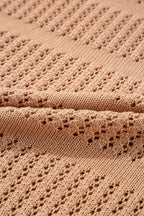 Openwork Round Neck Knit Top