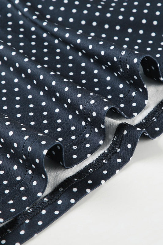 Polka Dot Sleeveless Crew Neck Fit and Flare A-Line Mini Dress