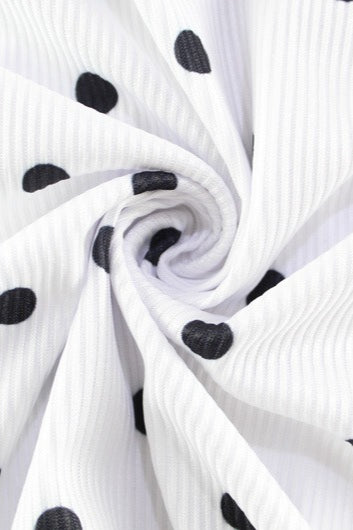 White Polka Dot Round Neck Maxi Dress