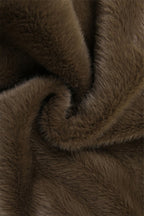 Brown V Neck Fleece Bodycon Tank Top