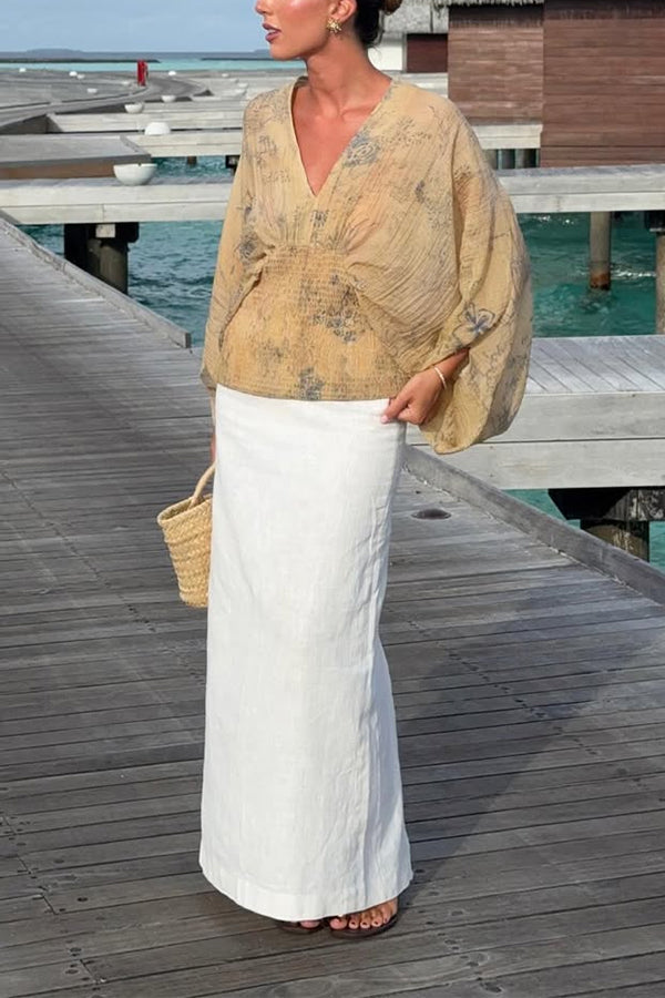 Bohemian Style Ibiza Embroidered Wide-sleeved Shirt