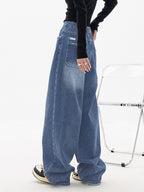 Dark Wash Vintage Baggy Boyfriend Jeans