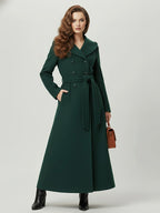 Wool Blend Maxi Hooded Coat With Double-Breasted Design For Women 2026