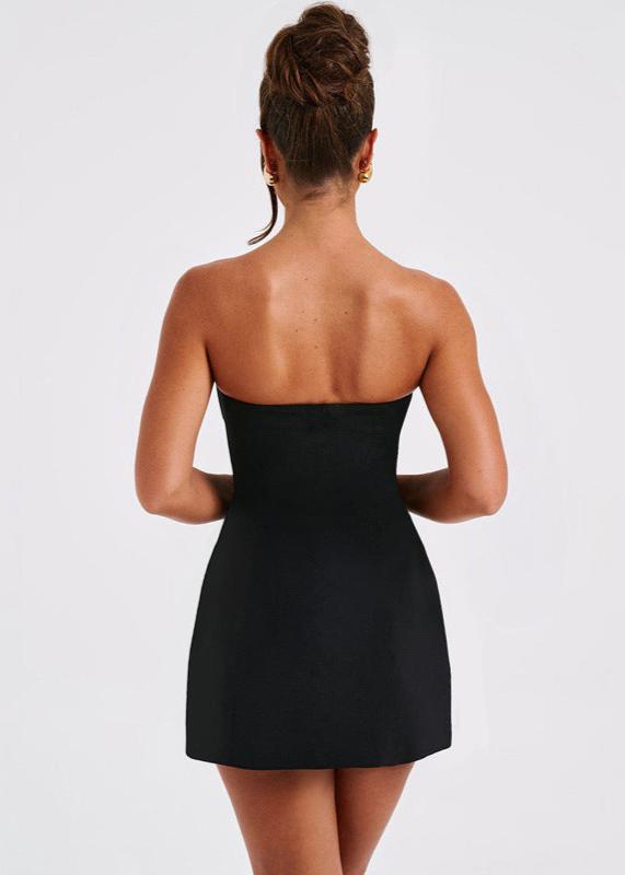 Strapless Princess Seam Structured A-Line Mini Dress