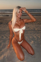 Tie Front Bandeau Bikini Set