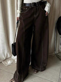 Vintage Brown Wide Leg Boyfriend Jeans