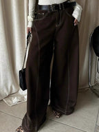 Vintage Brown Wide Leg Boyfriend Jeans