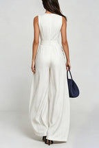 Hermanus Sleeveless Striped Wide Leg Jumpsuit