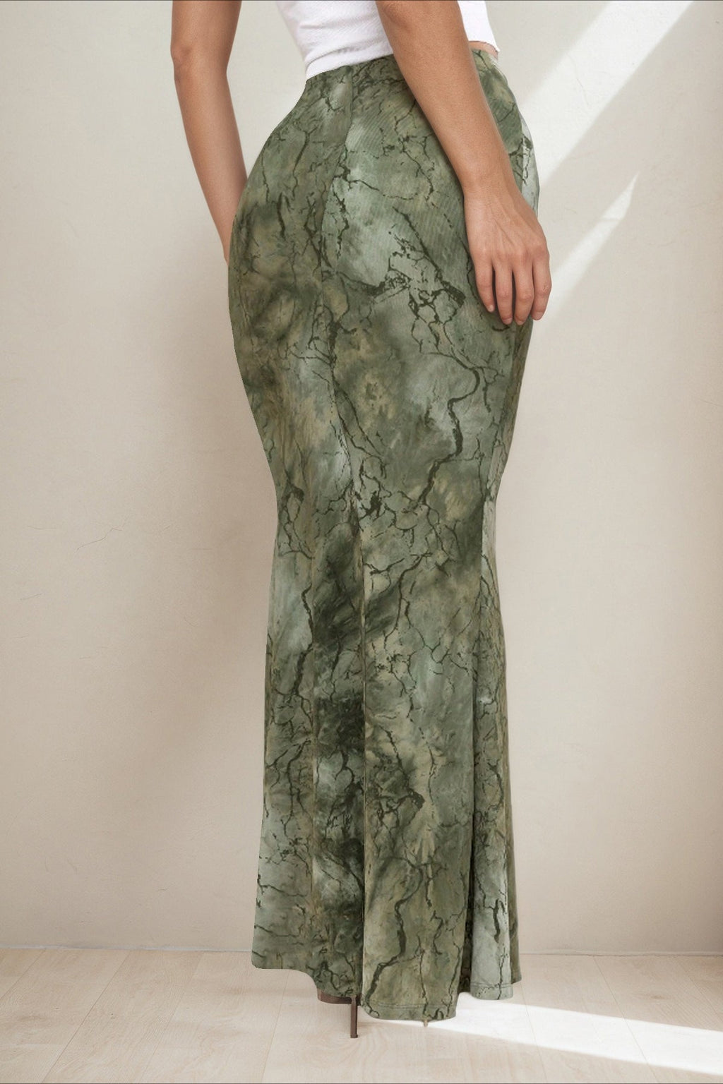 Retro Printed Chic Slim Long Skirt