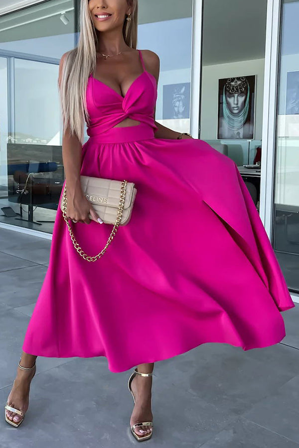 Genoveva Effortless Midi Dress with Cut Out Pockets Designer Edit