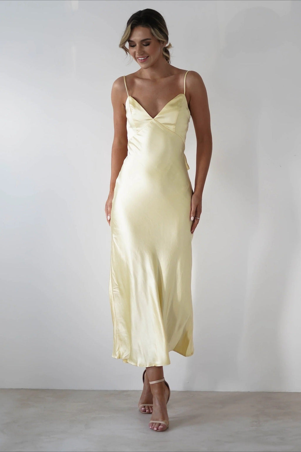Satin Backless Tie Dress