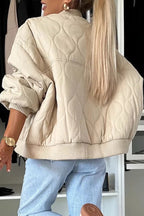 Casual Solid Button Padded Coat