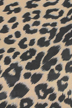 Leopard Cowl Neck Backless Maxi Dress
