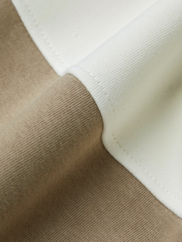 Color Block Splice Letter Embroidery Print Sweatshirt