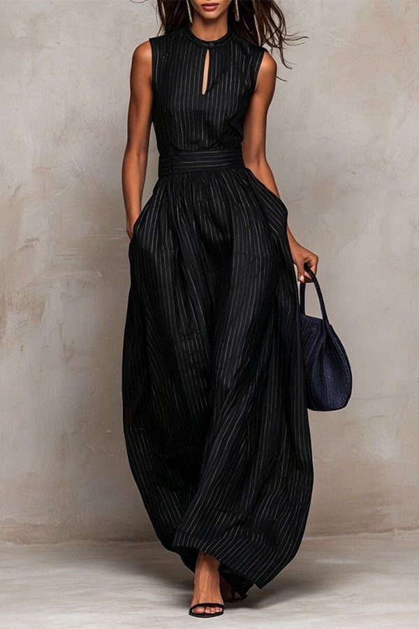 Hermanus Sleeveless Striped Wide Leg Jumpsuit