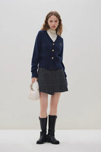 Chic Embroidered Cable Knit Cardigan