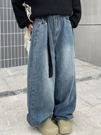 Retro Washed Dangle Mopping Boyfriend Jeans